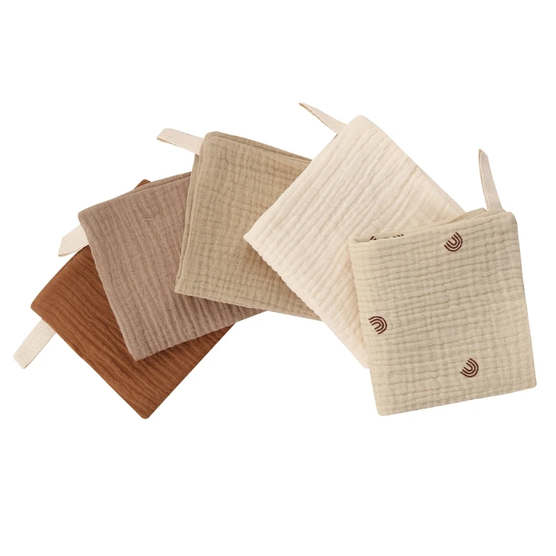 5PCS Soft Absorbent Gauze Cotton Baby Towels Wipe Face Cloths Towel Face Handkerchief Baby Bathing Feeding Washcloth