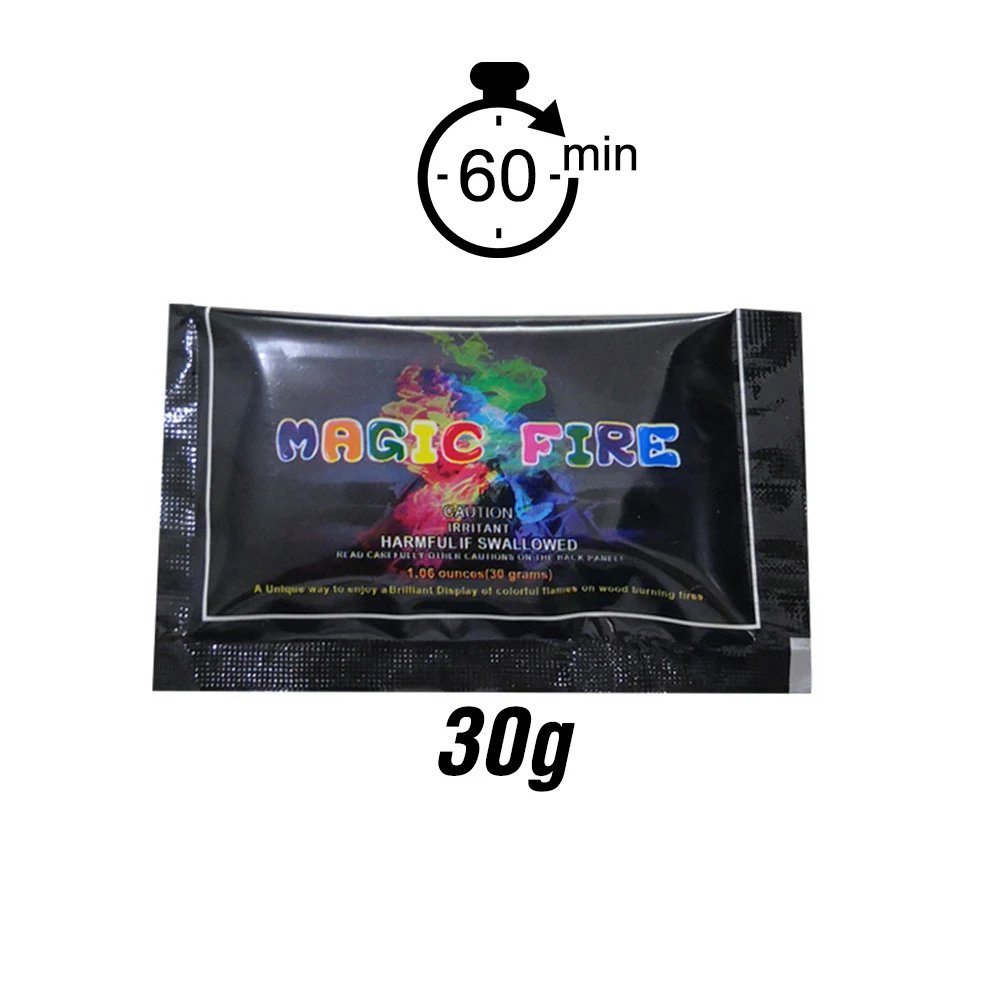 Polvere Magica Che Cambia Colore Alle Fiamme | 10 Bustine Da 15g | Colori Mistici Per Falò, Camino, Fuochi D'Artificio | Effetto Glow - 4