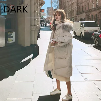 

Down Padded Jacket Women Mid-length 2020 New Padded Jacket Korean Style Loose Hong Kong Style Ins Padded Winter Jacket