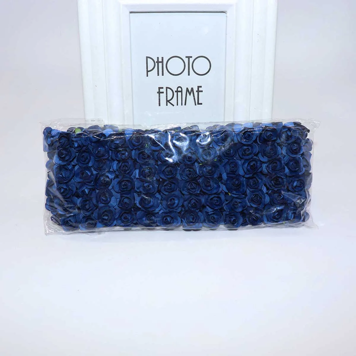 royal blue 144 шт 1,5 см мини искусственный бумажный букет роз DIY ВЕНОК скрапбук Свадебный орнамент Искусственный цветок розы - Цвет: royal blue