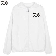 Daiwa летняя УФ-Защита унисекс рыболовная походная рубашка быстросохнущая однотонная одежда для рыбалки Мужская туристическая полиэфирная одежда на молнии