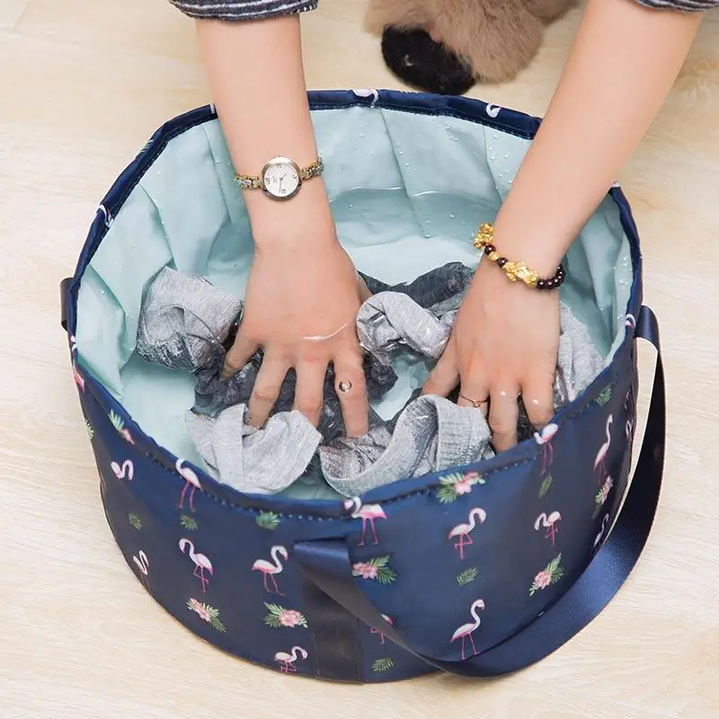 Portable Foldable Basin Travel Camping Washbasin Folding Footbath Outdoor Fishing Bucket Wash Clothes Basket