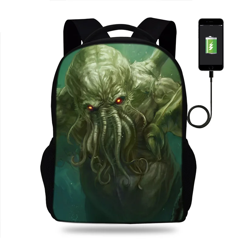 Рюкзаки с принтом BULEFLYER cthulhu Daemon Prince школьные ранцы для мальчиков и девочек