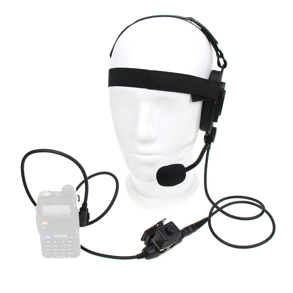 

2 Pin PTT Tactical Bowman Elite II Headset with U94 Style Microphone Headphone For Kenwood BAOFENG Two Way Radio Walkie Talkie