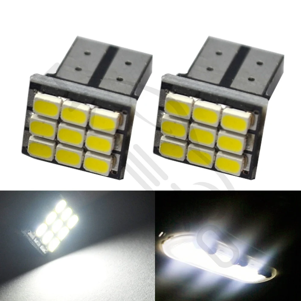Hviero White White T10 W5W 1206 9SMD 194 Car LED Auto Marker Bulbs Interior Lamps Tail Lighting Signal Corner Parking Light backup Led DC 12V