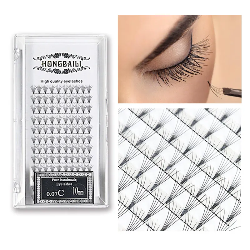 

Wyuen 6Fibers Eyelash Extension Faux Mink Individual Eyelash Lashes for Professionals Soft Long Stalk Eyelash Extension HL12-6P