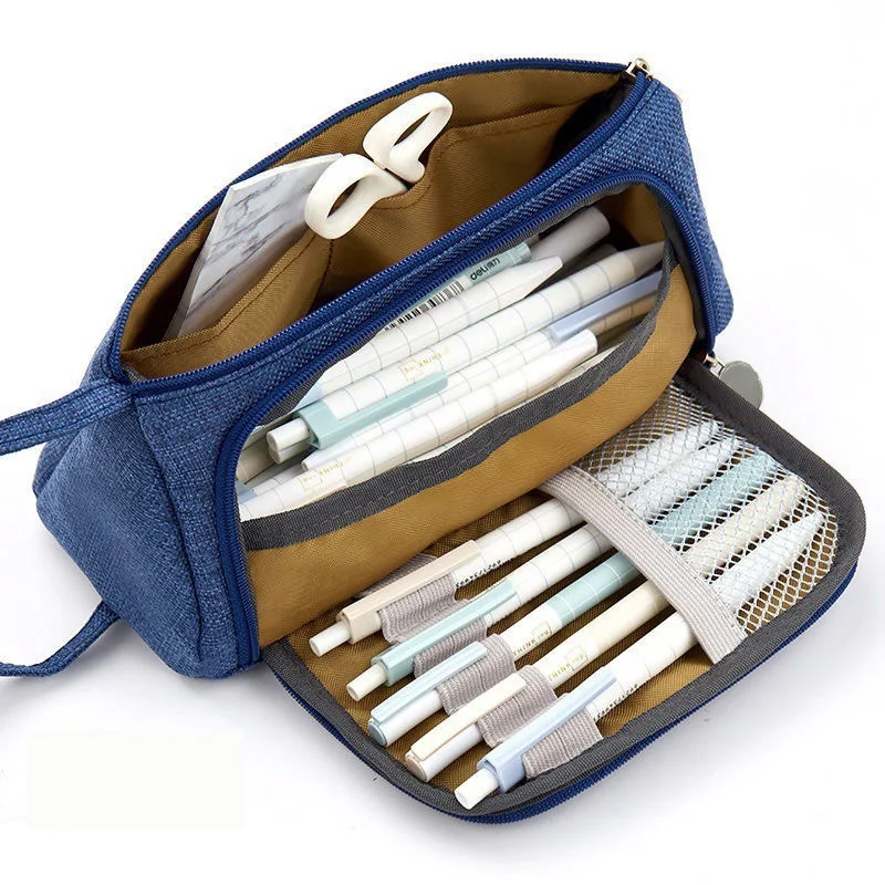 Large Capacity Simple Pencil Case School Supply Stationery Storage Organizer Aesthetic Pen Holder Cosmetic Bag | Канцтовары для