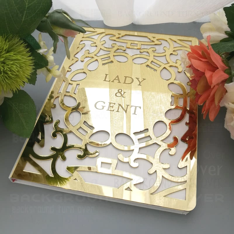 Guest Book Mirror Names Date Wedding Guestbook Blank Favor Details Personalized Rustic Alternative Album G011
