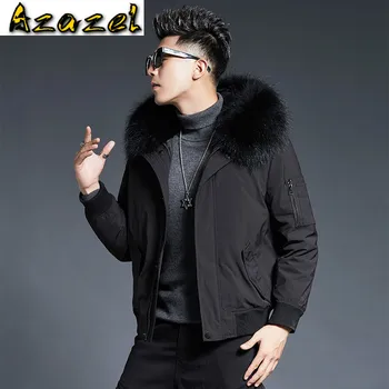 

Azazel Jackets for Men Clothing Winter Jacket Thick Parka Real Rabbit Fur Coat 100% Raccoon Fur Collar Hommes Veste LXR845