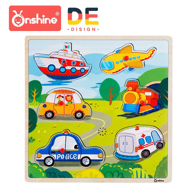 

Onshine Children Early Childhood Cognitive Animal Traffic Car Hand Jigsaw Puzzle Photosensitive Sound Making Simulation Voice To