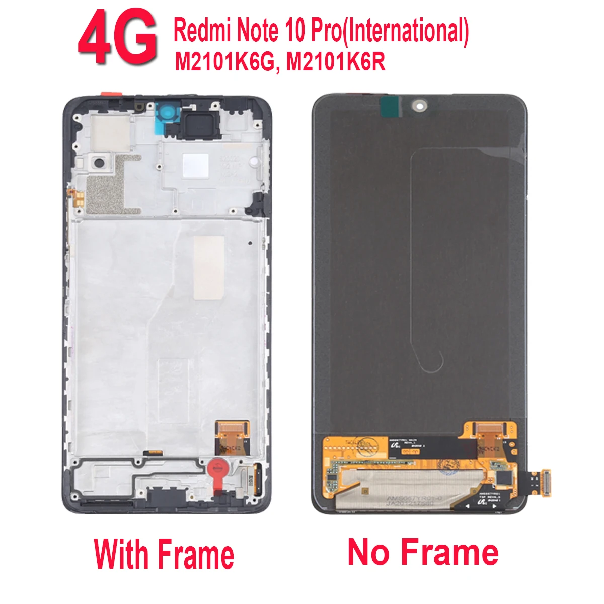 For Xiaomi Redmi Note 10 Pro LCD Display Touch Screen Digitizer 4G 5G M2101K6G M2101K6R