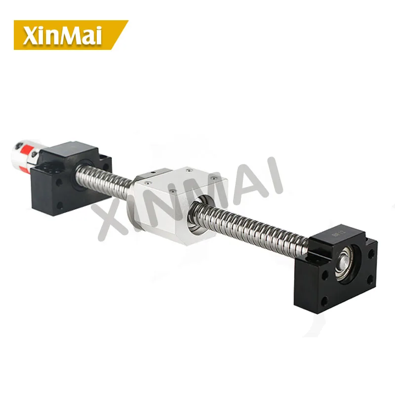 

CNC ball screw nut 20mm SFU2005 ball screw 500mm 550 600 with BKBF15 end machining + ball screw nut 2005 + supporter + coupling