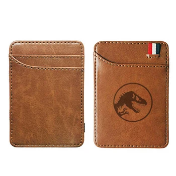 

Black Classic Dinosaur Leather Wallet Charm Men Women Money Clips Tyrannosaurus Rex Card Purse