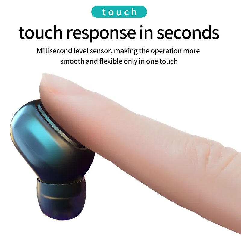 Svadhyaya TWS Bluetooth headset Touch Control Wireless Headphones with Mic Sports Earphones Touch Control Wireless Earbuds Phone