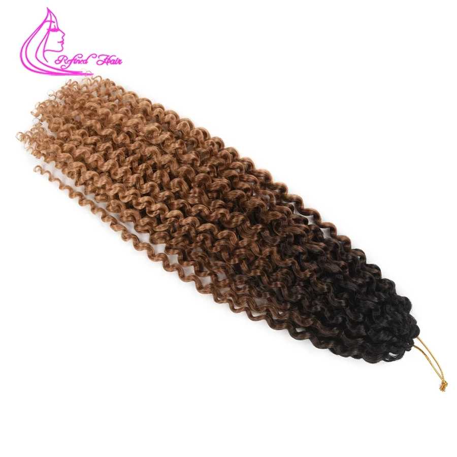 

18inch Spring Twist Curly Crochet Braids Black Brown Ombre Braiding Hair Extensions Synthetic Hair For Braid 22strands Per Piece