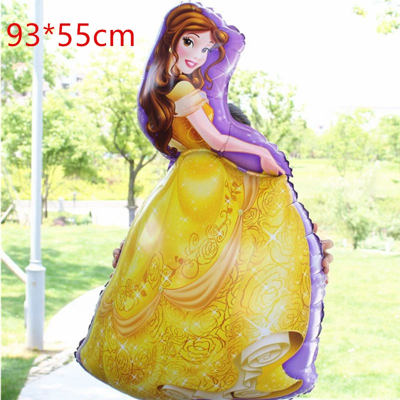 93*55cm Large Belle Aurora Cinderella Snow White Elsa Five Princess Foil Balloons Baby Birthday Party Decoration Helium Balloons - Цвет: As Picture