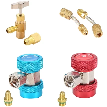 

R134A Quick Coupler Connector Adapter, Freon Charging Refrigerant Kit ,Tap Valve Dispenser ,Tool Tank Adapter ,System Charging V