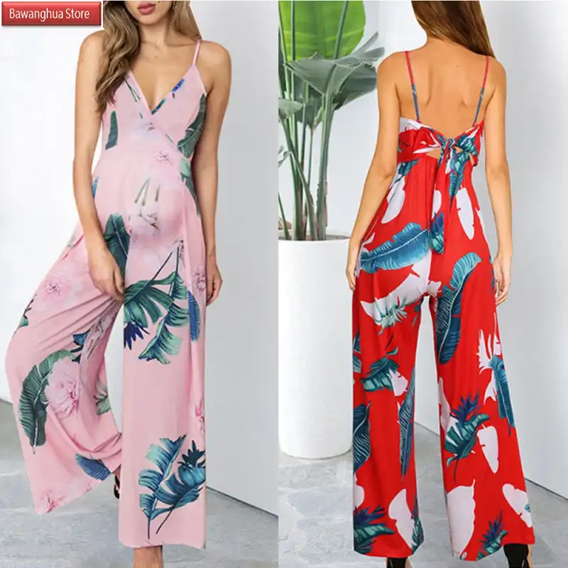 maternity pink jumpsuit