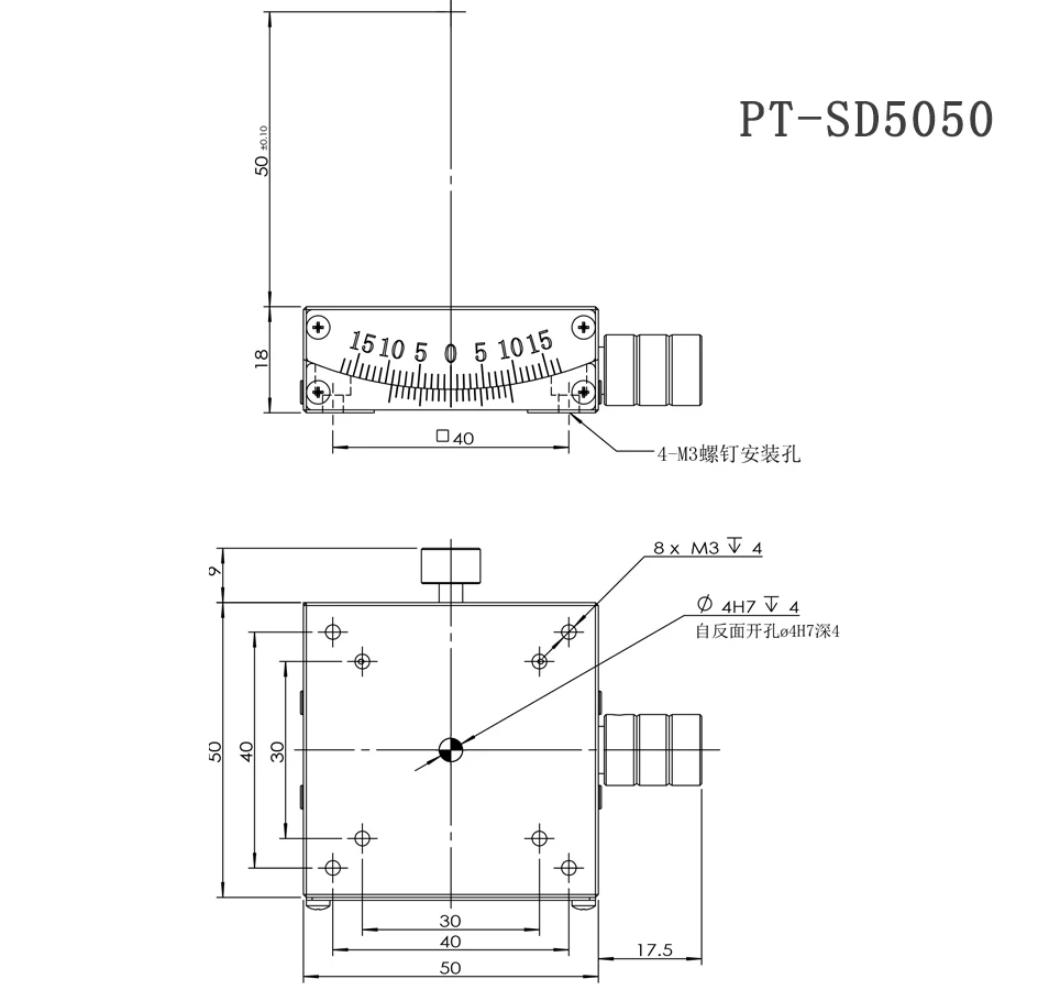 PDV PT-SD4025 Ручная регулировка угла платформы платформа наклонная платформа червь и червь ручная платформа смещения