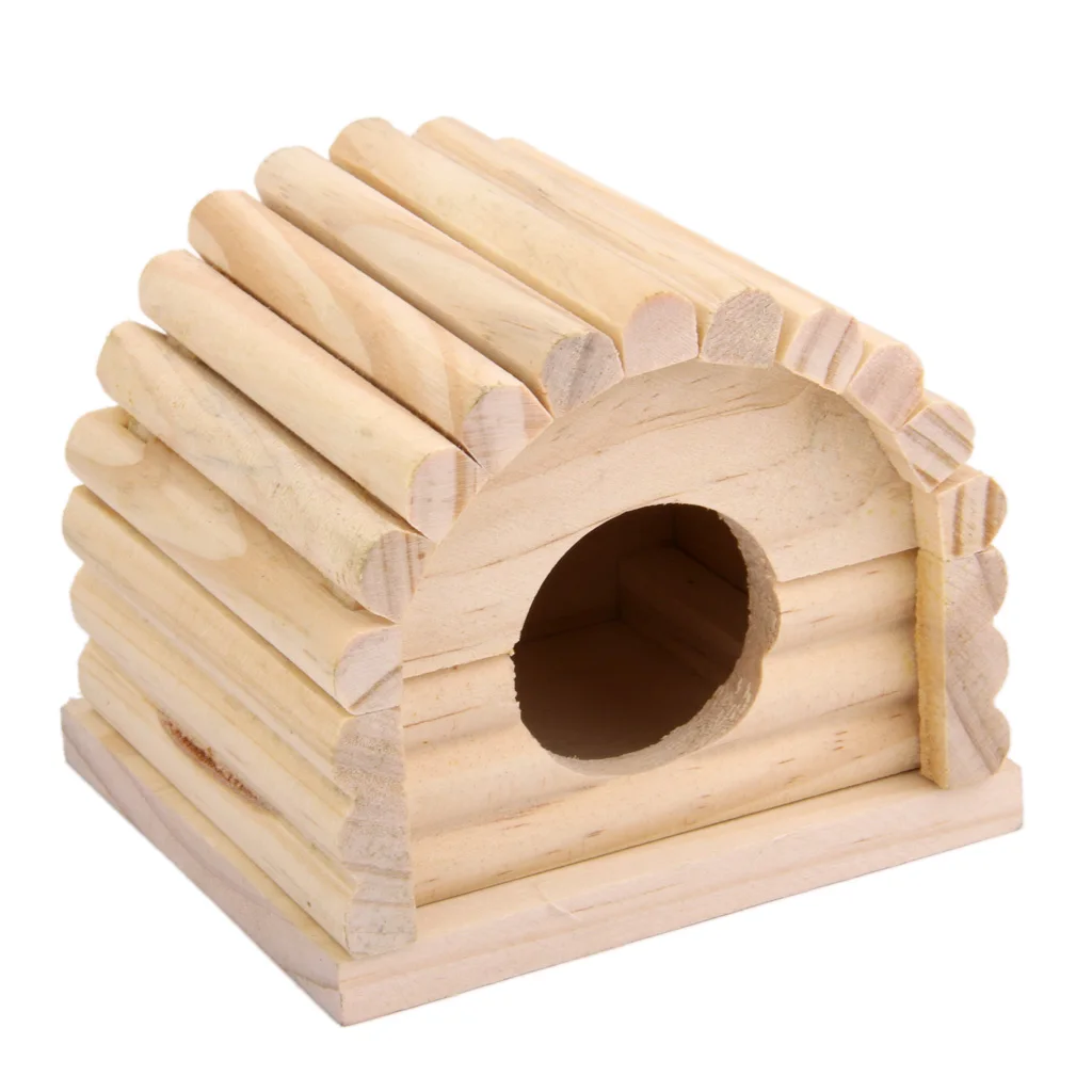 Natural Wooden Hamster House Dome Toys Detachable Hamster Mouse Gerbil Favors