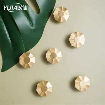 

Modern and simple American solid brass hook wardrobe door wall Octagon golden clothes hook