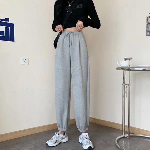 WOMEN FASHION Trousers Wide-leg Gray M Norway tracksuit and joggers discount 71% 