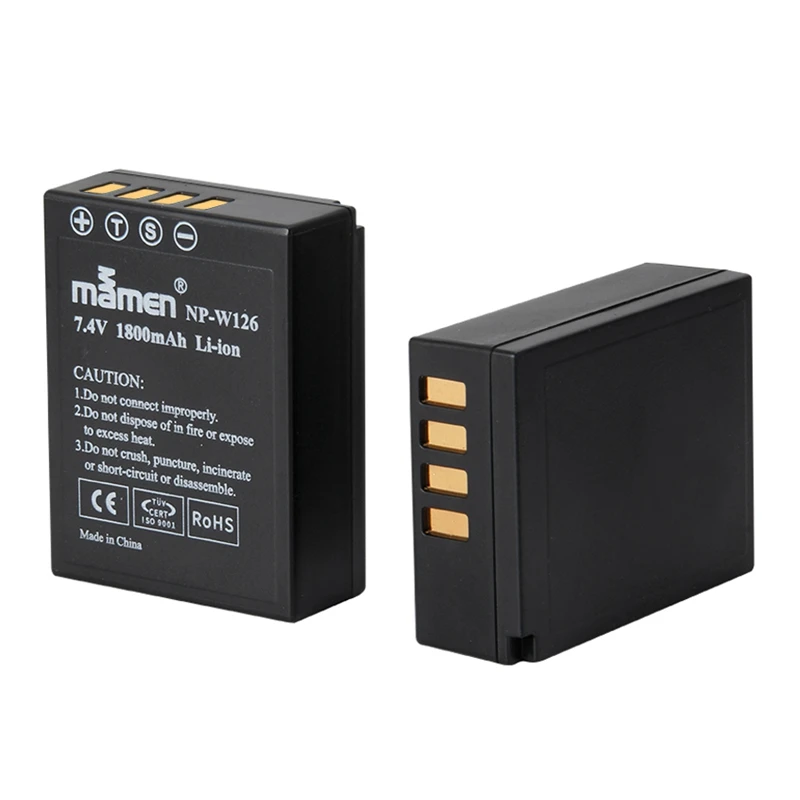 Mamen 2 шт. NP-W126S NPW126 NP-W126 цифровой Батарея для цифровой фотокамеры FUJI Fujifilm X Pro2 Pro1 E1 E2 E2S 100F M1 A1 A2 T1 T2 T10 T20 батареи