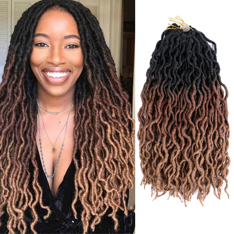 Роскошные для плетения Faux Locs Curly накладные волосы на крючке 24 пряди эффектом