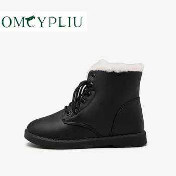 

Snow Boots 2020 Winter Women Ankle Boots Fashion Plus Size Plus Velvet Flat Ladies Booties Keep Warm Pink Woman Shoes