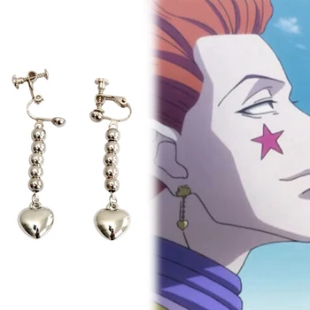 

Golden Color Heart Cosplay Costume Prop New Fashion Creative Earrings Jewelry Gifts Anime Earring HUNTER x HUNTER Hisoka Cosplay