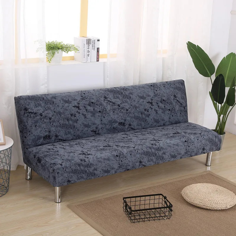 Easy Install Stretch Elastic Sofa Cover Without Armrest Folding Bed Fundas De Armless Couch Covers For Living Room | Дом и сад