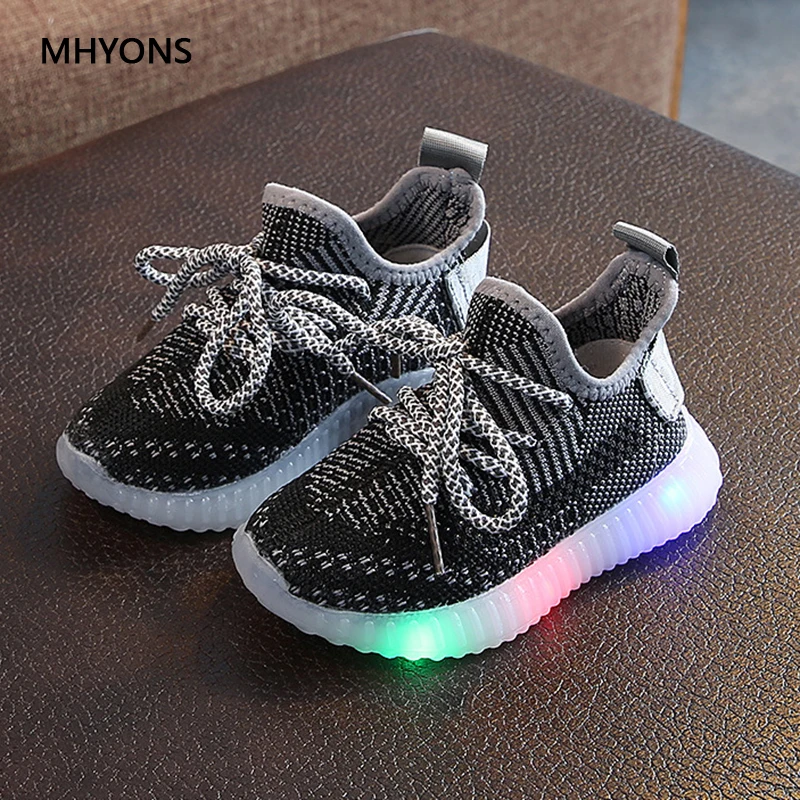 

MHYONS 2019 Autumn Non-slip Children Light LED Shoes New Kids Shoes Boys Girls Fashion Breathable Boys Sneakers Size 21-30