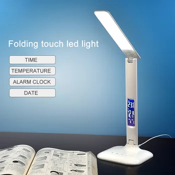 

LED Desk Lamp With Calendar Temperature Alarm Clock USB Touch Switch Reading Light Home Office Study Eye Protection Lamp Light