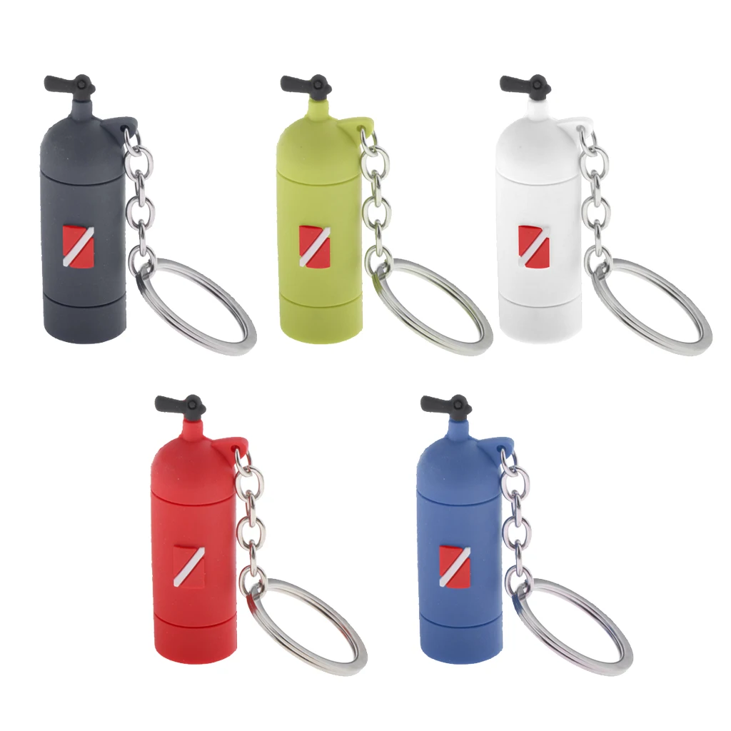 Mini Scuba Diving Tank Keychain with O-Rings Silicone Key Chain for Women and Men