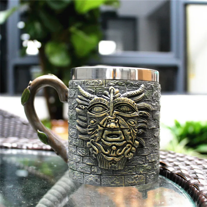 Tazas de ceramica creativas, нержавеющая сталь, 3D, для пожилых, кофейные пивные кружки, чашка с рукояткой, чашка для чая, подарок, кружка, новинка, винтажная смола