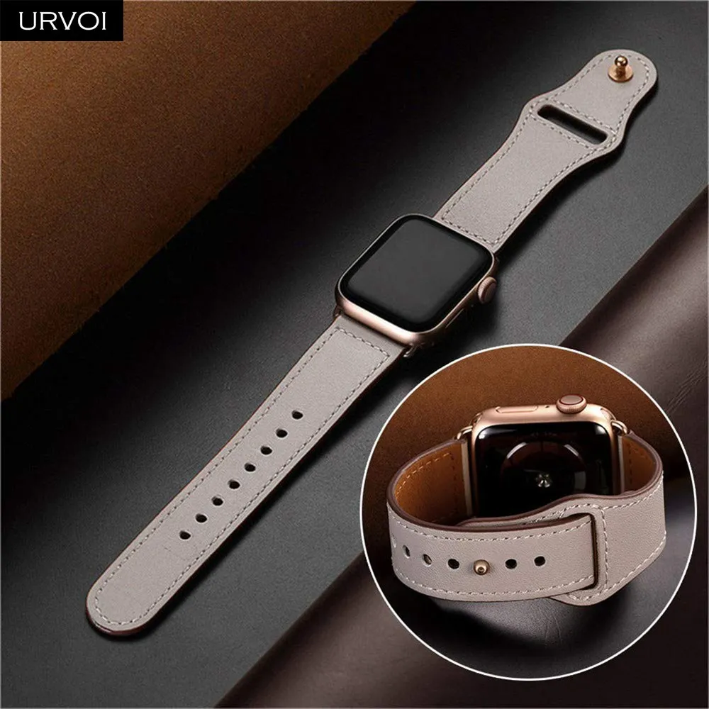 URVOI band для apple watch series 6 5 4 3 2 SE спортивный ремешок из натуральной кожи Swift iWatch с