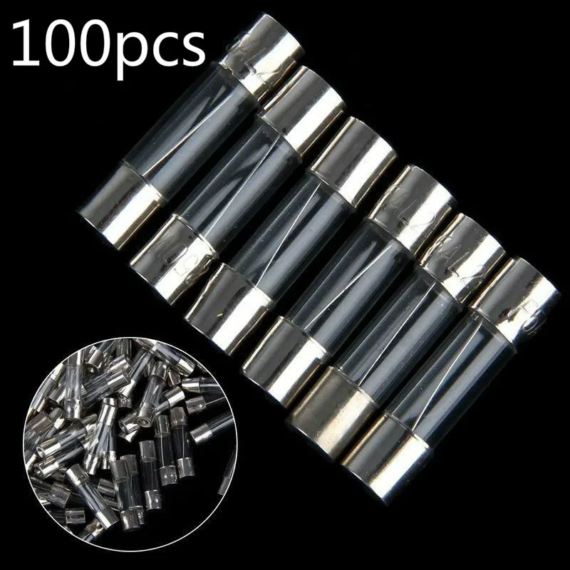 

100Pcs 5A 250V Glass Tube Quick Fast Blow Fuse F5A L250V 5x20mm