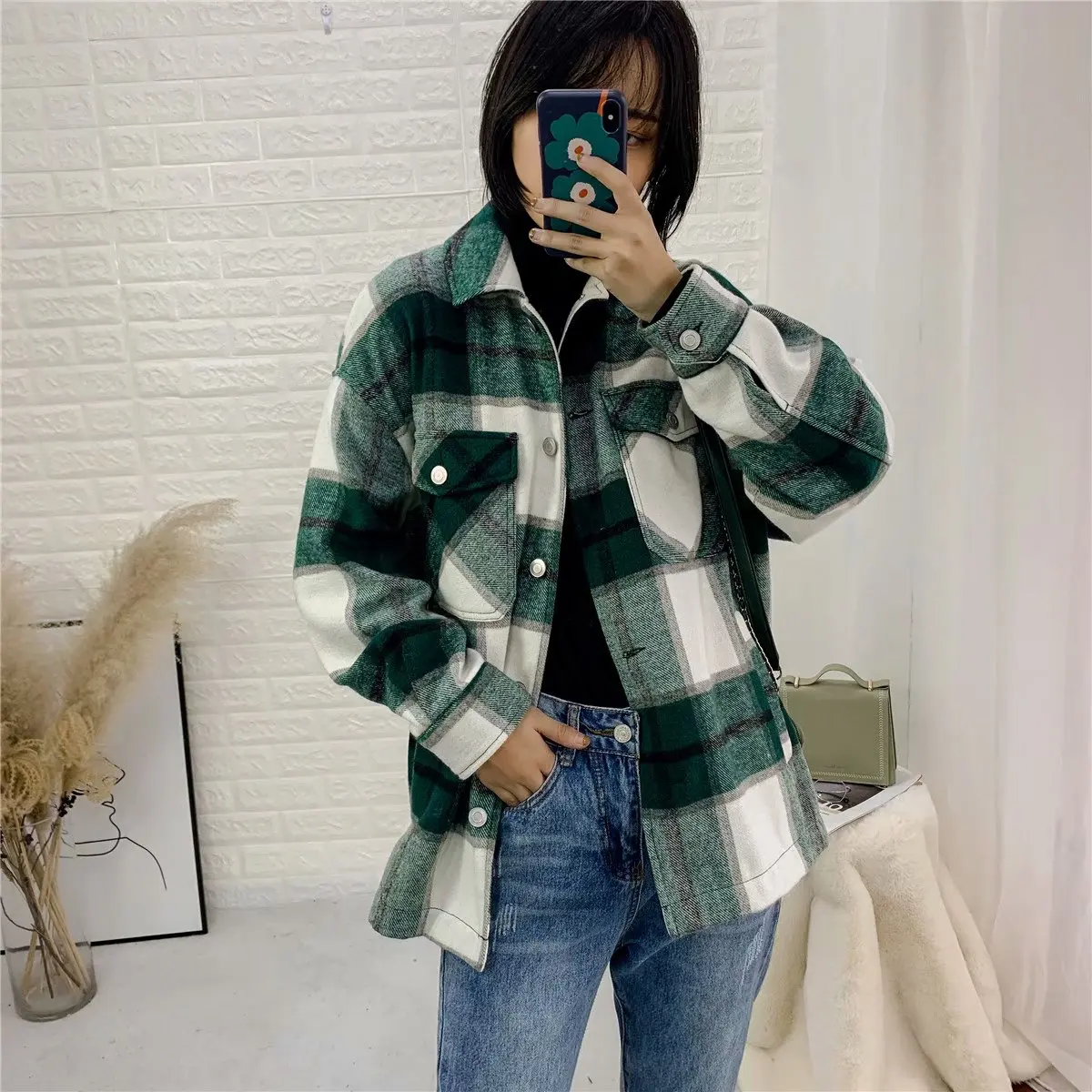 Koop 2019 Winter Jassen En Jacks Vrouwen Leuke Plaid Jas Losse Koreaanse Jassen Dames Oversized Jas Winter Jassen Vrouwelijke Herfst