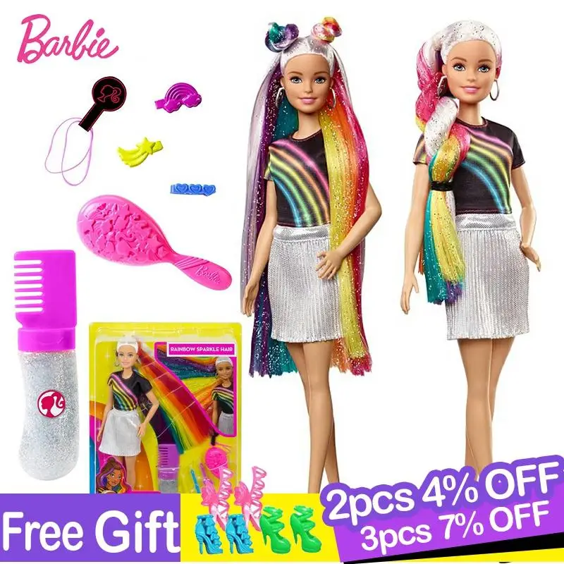 barbie rainbow sparkle hair