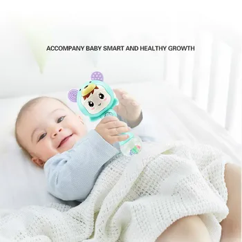 

0-12 Months Baby Music Rattle Teether Music Rhythm Stick Hand Grasp Toys Stroller Crib Infant Pacifier Weep Tear