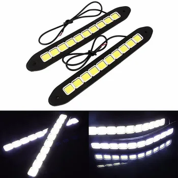 

2pcs Car Modification Running Light Bendable Cob Soft Silicone Light Anti-dust Anti-collision Splash Wet Light Led Car Styling