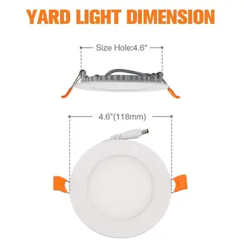 

9W 4" Ultra-Thin Recessed Ceiling Light with Junction Box, 4000K Daylight, Dimmable Airtight Downlight, 650lm 60-80W jk500