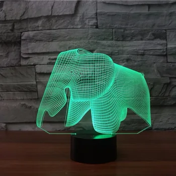 

Elephant 3D LED Night Light Multicolor RGB Bedroom Decor Kids Christmas Gift Toys lamp drop ship Amazon