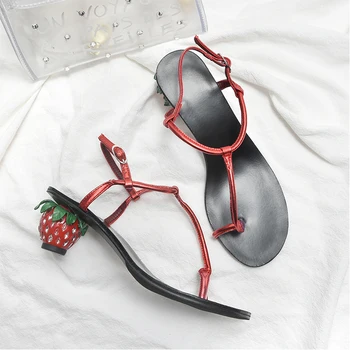 

Brand Sandals Women Cut-outs Summer Shoes Woman Strange Heels Ladies Shoes T-Strap Chaussures Femme Casual Sandalias Mujer