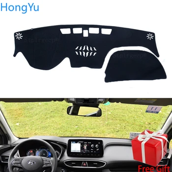 

Car Dashboard Avoid Light Pad Instrument Platform Desk Cover Mats Carpets for Hyundai Santa Fe 2019 2020 TM