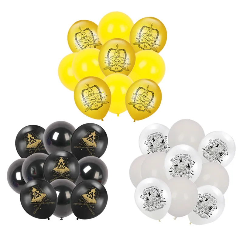 10pcs 12inch Magic Gold Black Latex Balloon Birthday Baby Shower Party Decor Harrys Potters Party Kids Toys Gifts Globos