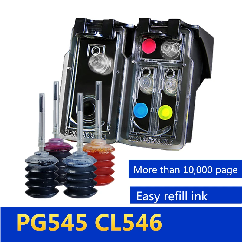 

High Capacity Refillable Ink Cartridges PG-545 CL-546 replacement For Canon Pixma iP2850 MG2450 MG2455 MG2550 MG2950 MX495