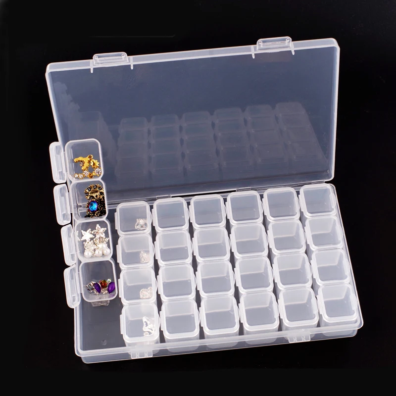 28 Slots Clear Plastic Empty Storage Box for Nail Art Manicure font b Tools b font