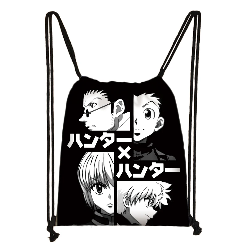 Anime HUNTERxHUNTER Backpack Hunter X Hunter Women Drawstring Bag HXH Killua Zoldyck Gon Freecss Chrollo Girl Storage Travel Bag stylish backpacks for teenage girl Stylish Backpacks