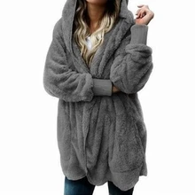 Зимнее плюшевое пальто женское пальто из искусственного меха плюшевый медведь куртка Толстая теплая куртка из искусственного флиса пушистые куртки Джемперы размера плюс M-4XL